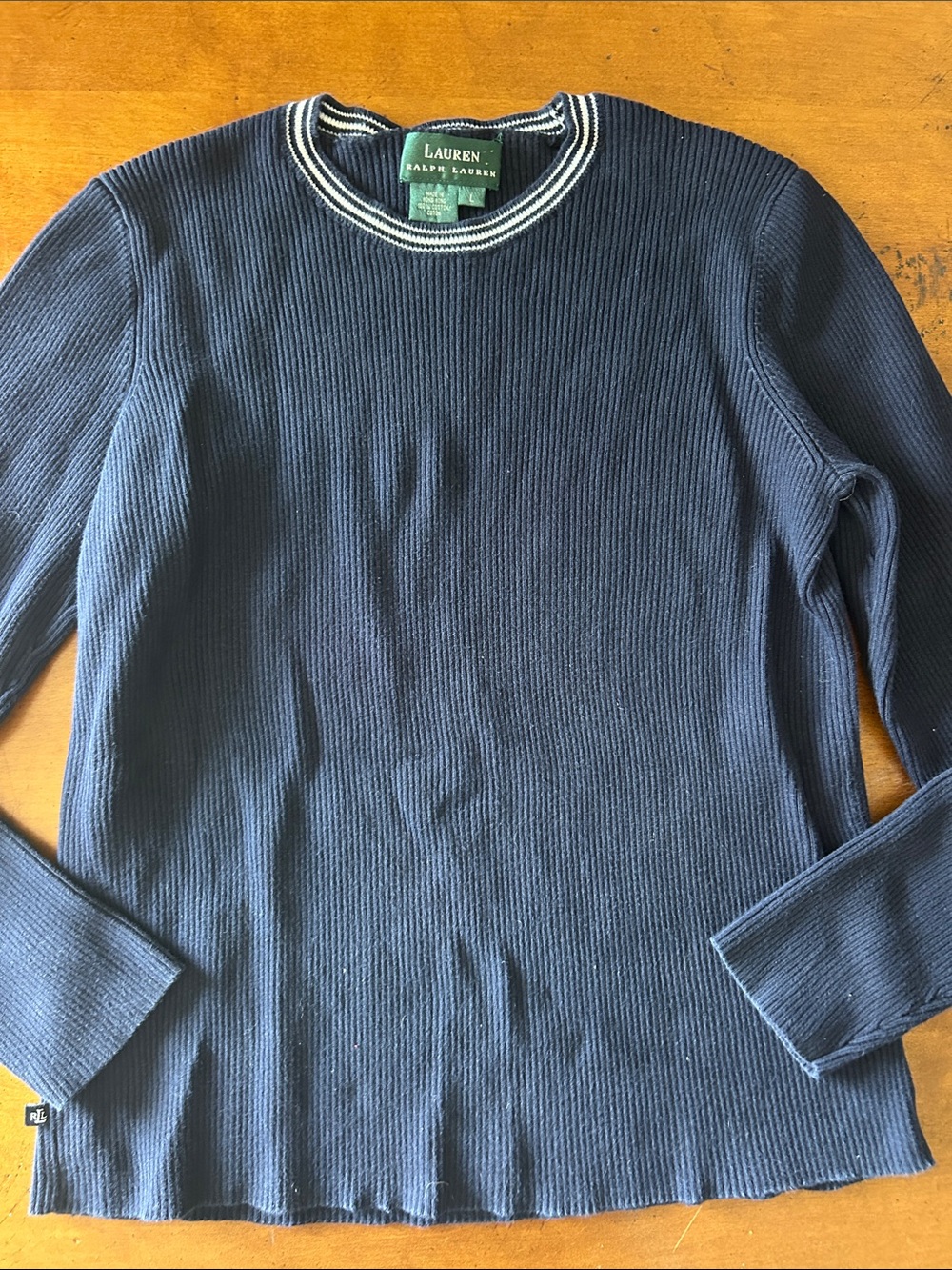 Vintage Lauren Ralph Lauren Made in Hong Kong Navy Crewneck Sweater